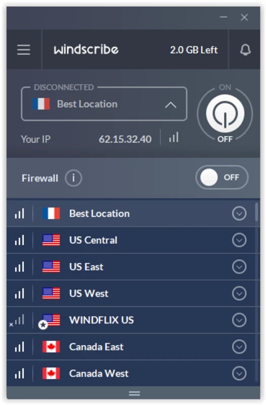 Windscribe VPN — στιγμιότυπο οθόνης 4